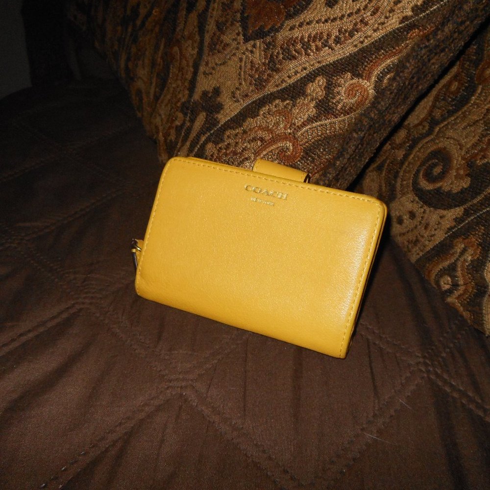 Coach Golden Yellow Leather Wallet